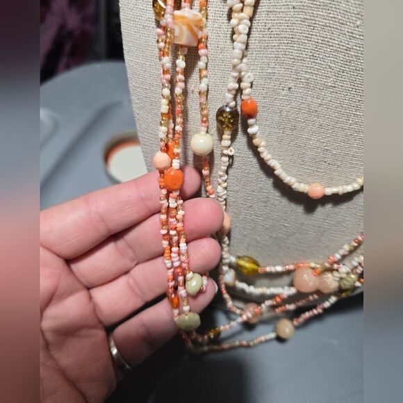 Set of 3 vintage beaded necklaces - Picture 7 of 8